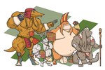 abstract_background accessory anklet anthro armor balls big_balls big_muscles brass_knuckles bulge clothed clothing cock_ring flexing fur genitals grey_body grey_fur group headscarf ineffective_clothing ineffective_loincloth jewelry male manly melee_weapon mohawk musclegut muscular obese orange_body orange_skin overweight penis_accessory penis_jewelry piercing size_difference staff tight_underwear treasure_chest unconvincing_armor underwear underwear_only wardrobe_malfunction weapon white_body white_fur chrm final_fantasy square_enix berserker_(final_fantasy) monk_(final_fantasy) thief_(final_fantasy) bangaa mammal moogle nu_mou seeq white_mage_(final_fantasy) hi_res