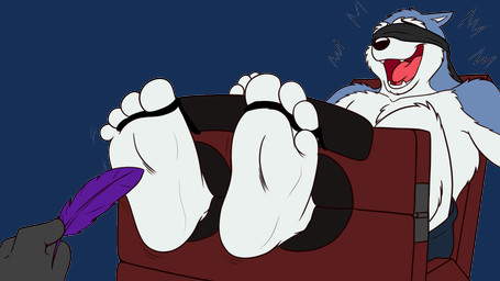 4_toes anthro black_nose blindfold blue_body blue_fur duo feet foot_fetish foot_focus fur holding_feather laugh loose_feather male multicolored_body multicolored_fur open_mouth open_smile purple_loose_feather restrained restraints smile soles solo_focus stocks teeth tickle_fetish tickle_torture tickling tickling_feet toe_restraints toes tongue two_tone_body two_tone_fur white_body white_fur chaos99 road_rovers exile_(road_rovers) canid canine canis domestic_dog husky mammal nordic_sled_dog spitz 16:9 alpha_channel hi_res widescreen