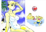 anthro black_body black_fur black_tail blonde_hair blue_clothing blue_swimwear breasts clothed clothing collarbone female fingers fur hair open_mouth sakura_shimano swimwear tail topless water white_clothing white_swimwear yellow_body yellow_fur yellow_tail young young_anthro ikkoku shima_shima_tora_no_shimajirou sakura_(shima_shima_tora_no_shimajirou) felid mammal pantherine tiger 2009