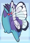 anthro arthropod backsack balls big_ears butt butterfree compound_eyes fluffy_eyebrows fur fusion generation_1_pokemon generation_4_pokemon genitals hi_res hybrid insect_wings leg_tuft lepidopteran_wings looking_at_viewer looking_back lopunny male multicolored_body multicolored_fur nintendo pincers pokemon pokemon_(species) pokemon_fusion red_eyes scut_tail short_tail solo tail tiredfizz translucent translucent_wings tuft two_tone_body two_tone_fur wings