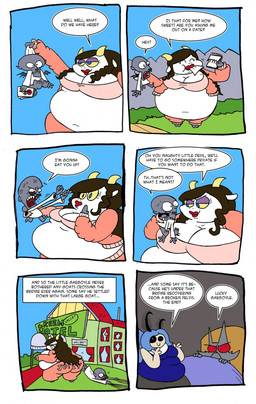anthro bed belly big_belly big_breasts big_butt breasts butt female furniture grey_body group larger_female male outside overweight size_difference text white_body agouti-rex animal_humanoid arthropod arthropod_humanoid bovid caprine domestic_cat felid feline felis gargoyle goat humanoid insect insect_humanoid lepidopteran lepidopteran_humanoid mammal moth_humanoid 2015 comic english_text hi_res