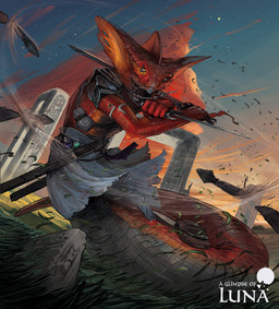5_fingers anthro armor clothed clothing dagger detailed_background dual_wielding fingers grass holding_object holding_weapon male melee_weapon outside plant red_body red_scales rock scales sky solo sword twilight weapon yellow_eyes themefinland reptile scalie snake 2019 digital_media_(artwork)