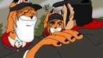 anthro clothed clothing female fur group hat hay headgear headwear humor male male/female male/male motivation_memes motivational_art motivational_poster orange_body orange_fur smile trio foxchen chen_(foxchen) fem_(foxchen) canid canine fox human mammal meme