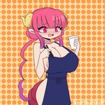 apron apron_only areola big_areola big_breasts blush breast_squish breasts clothing container cup female hair holding_container holding_cup holding_object holding_pen horn huge_breasts mostly_nude open_mouth pen pink_eyes pink_hair solo squish top_heavy scruffmuhgruff i_mean_breast_milk miss_kobayashi's_dragon_maid mythology ilulu animal_humanoid dragon dragon_humanoid humanoid mythological_creature mythological_scalie scalie 1:1 2d_animation animated loop meme short_playtime