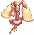 anthro anthrofied blush breasts brown_body brown_eyes brown_fur featureless_breasts female fur looking_at_viewer one_leg_up pokemorph raised_leg shy simple_background small_breasts solo white_background oyatsu nintendo pokemon generation_4_pokemon lagomorph lopunny mammal pokemon_(species) digital_media_(artwork)