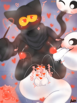 anthro bodily_fluids breasts female group heart_symbol lactating licking male male/female penetration text tongue tongue_out vaginal vaginal_penetration ankk google google_doodle magic_cat_academy momo_(google) domestic_cat felid feline felis ghost mammal spirit 2018 3:4 censored hi_res japanese_text translation_request