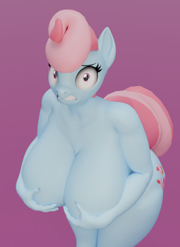 anthro big_breasts breasts cleavage clothed clothing covering covering_breasts curvy_figure embarrassed female looking_at_viewer mature_female nude slightly_chubby slightly_chubby_female solo thick_thighs voluptuous wide_hips daemont92 friendship_is_magic hasbro my_little_pony mrs._cake_(mlp) equid equine horse mammal pony 3d_(artwork) absurd_res blender_(artwork) digital_media_(artwork) hi_res