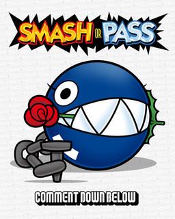 ambiguous_gender black_eyes blue_body chain eyelashes feral flower flower_in_mouth looking_at_viewer plant red_rose rose_(flower) rose_in_mouth shadow sharp_teeth solo teeth text downrightshoddy mario_bros nintendo chain_chomp 4:5 absurd_res english_text hi_res