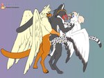 4_toes anthro beak bisexual bisexual_sandwich black_body black_feathers bodily_fluids cum eyewear feathered_wings feathers feet female genital_fluids glasses group group_sex male male/female male/male open_beak open_mouth sandwich_position sex standing toes trio white_body white_feathers wings yellow_body yellow_feathers xoloitz mythology ilrys_kadiatu kellie_(tenpoundhammer) victor_(tenpoundhammer) avian bird crested_penguin felid gryphon hybrid mammal myna_(bird) mythological_avian mythological_creature pantherine penguin rockhopper_penguin snow_leopard absurd_res hi_res