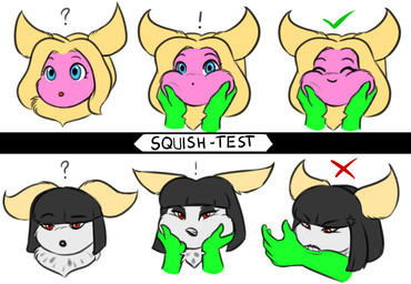 anthro bite duo female fur hair ruth_blackwell smile text blackbetty amber_blackwell arthropod insect lepidopteran moth puss_moth rosy_maple_moth hi_res