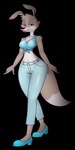 anthro breasts clothed clothing female fur lipstick looking_at_viewer makeup seductive simple_background smile solo tail transparent_background fkimnsfw blinky_bill_(series) daisy_dingo canid canine canis dingo mammal absurd_res alpha_channel digital_media_(artwork) hi_res watermark