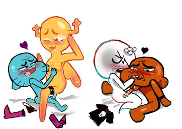 anthro balls blue_body blue_fur blush bodily_fluids breast_grab breasts butt drooling duo eyes_closed female fur genital_fluids genitals ghost_sex group hair half-closed_eyes hand_on_breast heart_symbol holding_breast horn loli lying male male/female narrowed_eyes nude open_mouth orange_body penetration penis red_eyes saliva sex shota simple_background sitting smile sweat teeth tongue vaginal vaginal_fluids vaginal_penetration vulva white_background white_body wide_hips wings yellow_body young young_anthro young_female young_humanoid young_male erika_f_(artist) cartoon_network the_amazing_world_of_gumball carrie_krueger darwin_watterson gumball_watterson penny_fitzgerald aquatic domestic_cat felid feline felis fish ghost humanoid mammal spirit adopted_(lore) brother_(lore) brothers_(lore) indirect_incest_(lore) sibling_(lore)