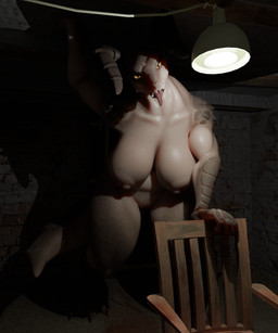 anthro areola bedroom_eyes big_breasts black_sclera breasts claws dark_room detailed_background female genitals horn huge_breasts looking_at_viewer narrowed_eyes nipples non-mammal_breasts non-mammal_nipples nude seductive slightly_chubby solo tail tan_body tongue tongue_out vulva wide_hips yellow_eyes dank_owos blender_cycles fallout microsoft mommyclaw_(vulgarvictor) deathclaw scalie 5:6 hi_res