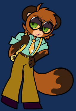 adolescent anthro backpack belt belt_buckle big_eyes big_tail blue_clothing blue_shirt blue_topwear bottomwear buckle clothed clothed_anthro clothing confusion eyewear flower front_view fully_clothed fur glasses gloves_(marking) green_eyes half-closed_eyes hand_on_hip looking_at_viewer male markings narrowed_eyes necktie nerd pants plant round_ears shirt simple_background solo standing sunflower tail tan_body tan_fur thick_lines toony topwear transparent_background wearing_glasses yellow_necktie yellow_sclera young young_anthro coffeeco conditional_dnp ruy_sunflower canid canine mammal raccoon_dog tanuki 2025 alpha_channel digital_drawing_(artwork) digital_media_(artwork) flat_colors hi_res adult_(lore)