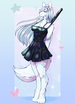 anthro bottomwear breasts clothing female katana melee_weapon skirt solo sword text weapon alice_gardener ren_shu domestic_cat felid feline felis mammal absurd_res english_text hi_res