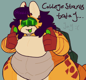 anthro backpack backpack_only belly_overhang big_breasts black_hair black_outline breasts female gesture hair hand_gesture machine navel nude open_mouth outline overweight overweight_anthro overweight_female pawpads solo text thick_thighs three-quarter_view thumbs_up whiskers cabl cabot_(cabl) android domestic_cat felid feline felis mammal robot 2023 absurd_res aliasing binary_drawing digital_drawing_(artwork) digital_media_(artwork) english_text flat_colors hi_res portrait signature three-quarter_portrait