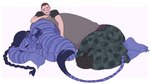 duo male size_difference sleeping striped_body stripes blackhlesun1 james_cameron's_avatar jake_sully miles_quaritch alien human humanoid mammal na'vi hi_res