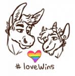 anthro duo hashtag heart_symbol lgbt_pride male pride_colors pride_heart rainbow rainbow_heart rainbow_pride_colors rainbow_symbol simple_background six-stripe_rainbow_pride_colors text white_background chewycuticle 6/26 lgbt_pride_month zigg bovid caprine equid goat mammal digital_media_(artwork) english_text hi_res