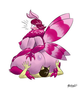 4_arms ambiguous_gender anal anthro big_breasts big_butt blush breasts butt duo facesitting female female/ambiguous hair hand_on_butt huge_butt larger_female lipstick makeup mature_anthro mature_female multi_arm multi_limb nipples non-mammal_nipples nude oral pink_hair plantigrade rimming sex short_hair simple_background sitting sitting_on_another size_difference surprised white_background wings sleepingeel mori_(wittyusername) randochris_(character) arthropod cougar felid feline insect lepidopteran mammal moth absurd_res hi_res