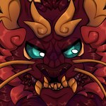 angry anthro clenched_teeth close-up fangs feral fierce male solo teeth asian_mythology east_asian_mythology mythology dragon eastern_dragon felid hybrid lion mammal mythological_creature mythological_scalie pantherine scalie 1:1 headshot_portrait hi_res portrait