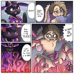 5_panel_comic angry anthro black_body black_fur blue_eyes brown_hair cheek_tuft chest_tuft chibi dialogue duo ear_tuft eyewear facial_tuft forced fur genitals glasses hair magician_hat magician_robe male male/male penis pink_tentacles purple_eyes purple_penis questionable_consent rape scared speech_bubble summoning summoning_circle surprised_expression tan_body tan_fur tentacle_grab tentacle_on_penis tentacles text tuft undercut undercut_hair wearing_glasses queueqew chili_(chilibun) fortaime_(wallflower) domestic_cat domestic_rabbit felid feline felis flemish_giant lagomorph leporid mammal oriental_shorthair oryctolagus rabbit 1:1 comic english_text hi_res