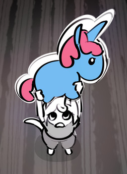 anthro blue_body clothed clothing cookie food hair horn perspective pink_hair solo tail sjevi mythology aardvark equid equine mammal mythological_creature mythological_equine unicorn digital_drawing_(artwork) digital_media_(artwork) hi_res sketch