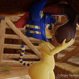 animal_genitalia animal_penis anthro anthro_on_feral ball_fondling ball_lick ball_worship balls bangs barn bestiality big_balls blue_ears blue_hair blush bodily_fluids body_worship brown_body brown_fur cum cum_drip dripping duo egyptian equine_genitalia equine_penis female female_anthro female_on_feral feral fondling fur genital_fluids genital_worship genitals hair hay inner_ear_fluff inside interspecies larger_feral larger_male licking male markings navel nude nude_anthro nude_female oral penis quadruped saliva saliva_on_balls saliva_string sex shortstack shortstack_female size_difference smaller_anthro solo_focus standing standing_sex striped_markings striped_tail stripes tail tail_markings teeth text thick_thighs tongue tongue_out tuft uraeus wide_hips yellow_body yellow_inner_ear_fluff yellow_skin sashacakes zy0n7_(modeler) animal_crossing nintendo ankha_(animal_crossing) domestic_cat equid equine felid feline felis horse mammal 1:1 3d_(artwork) artist_name digital_media_(artwork)