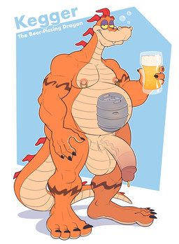 4_fingers 4_toes alcohol anthro armband_tattoo balls beer_glass belly belly_tattoo beverage big_balls big_belly big_feet big_penis black_claws black_toe_claws bubble circumcised circumcision_scar claws closed_smile countershading drunk drunk_bubble eyebrows feet fingers flaccid genital_scar genitals glans half-closed_eyes holding_beer holding_beverage holding_glass holding_object humanoid_genitalia humanoid_penis male moobs mouth_closed narrowed_eyes navel nipple_piercing nipple_ring nipples non-mammal_balls non-mammal_navel non-mammal_nipples nude nude_anthro nude_male orange_body overweight overweight_anthro overweight_male penis piercing pink_glans pink_nipples purple_eyelids red_eyebrows red_spines ring_piercing scar simple_background smile solo standing stubble substance_intoxication tail tan_body tan_countershading tattoo text toes urine_drip vein veiny_penis yellow_sclera anti_dev mythology kegger_(anti_dev) dragon mythological_creature mythological_scalie scalie 2026 character_name colored digital_drawing_(artwork) digital_media_(artwork) english_text hi_res