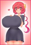 animated_heart big_breasts black_clothing black_shirt black_topwear blinking bouncing bouncing_breasts breast_jiggle breasts clothed clothing curved_horn female hair heart_symbol heartbeat_animation horn huge_breasts jiggling light_body light_skin long_hair nipple_outline pupils red_eyes red_hair shirt short_hair slit_pupils small_waist solo topwear akiranime miss_kobayashi's_dragon_maid mythology ilulu animal_humanoid dragon dragon_humanoid horned_humanoid humanoid mammal mammal_humanoid mythological_creature mythological_scalie scalie 2d_animation animated digital_media_(artwork) short_playtime