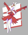 anthro big_breasts breast_squish breasts cleavage clothed clothing female huge_breasts looking_at_viewer solo squish wide_hips solratic nintendo pokemon generation_3_pokemon latias legendary_pokemon pokemon_(species) hi_res