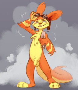 anthro balls clothing eyewear flaccid foreskin genitals goggles headgear headgear_only headwear headwear_only male mostly_nude penis solo steam towel towel_on_shoulder unretracted_foreskin elcy jak_and_daxter naughty_dog sony_corporation sony_interactive_entertainment daxter mammal mustelid ottsel digital_media_(artwork)
