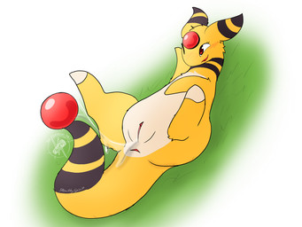 anus blush bodily_fluids butt clitoris female feral fur genital_fluids genitals lying masturbation nude on_back open_mouth presenting presenting_hindquarters presenting_vulva simple_background solo tail vaginal vaginal_fluids vulva stealthyspirit nintendo pokemon ampharos generation_2_pokemon pokemon_(species) digital_media_(artwork) hi_res