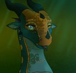 blep blinking ear_piercing facial_piercing female feral horn jewelry multicolored_body necklace nose_piercing piercing solo tongue tongue_out tongue_piercing apollyondragon mythology wings_of_fire tamarin_(wof) dragon mythological_creature mythological_scalie scalie 2023 digital_media_(artwork) half-length_portrait portrait signature