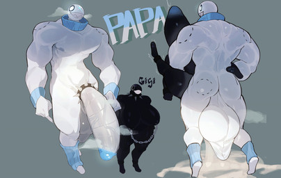 accessory anthro areola balls big_balls big_breasts big_butt big_penis bite_mark bite_mark_on_butt bite_mark_on_shoulder black_body black_eyes black_sclera black_skin blue_glans bodily_fluids breasts butt cock_ring collar cum cum_drip cum_on_ground curvy_figure dripping duo erection excessive_cum excessive_genital_fluids female genital_fluids genitals glans hairless huge_abdominal_bulge huge_balls huge_breasts huge_penis huge_thighs humanoid_genitalia humanoid_penis hyper hyper_balls hyper_genitalia hyper_penis jewelry male male/female manly muscular muscular_anthro muscular_arms muscular_legs muscular_male nipple_chain no_pupils not_furry not_furry_focus nude penetration penile penile_penetration penis penis_accessory penis_jewelry saggy_balls sex sharp_teeth smile spiked_cock_ring spiked_collar spikes teeth thick_arms thick_penis thick_thighs voluptuous white_body white_eyes white_sclera white_skin wide_eyed xeono mario_bros nintendo fan_character gigi_(thecoatl034) papa_(xeono) chain_chomp humanoid absurd_res hi_res