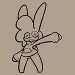 ambiguous_gender anthro bottomless buckteeth button_(fastener) button_eyes clothed clothing featureless_crotch fluffy fluffy_hair hair hoodie owo plushie simple_background solo standing stretching_arms tan_background teeth topwear yellow_and_black rabblet pizza_rabbit_(rabblet) animate_inanimate lagomorph leporid living_plushie mammal rabbit 2020 monochrome sketch