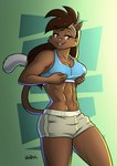 anthro clothing female hair solo wendel_fragoso deborah_bispo domestic_cat felid feline felis mammal