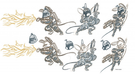 anthro armor big_breasts big_butt breasts buckteeth butt cosplay female fire flamethrower flamethrower_arm gun headgear helmet huge_breasts mandalorian mandalorian_armor ranged_weapon solo teeth thick_thighs weapon dutch_(artist) star_wars the_mandalorian almond_(dutch) din_djarin mammal mouse murid murine rodent 2020 digital_media_(artwork) sketch