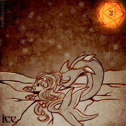 apode d20 dice dorsal_fin female fin hair holidays ice legless long_hair orange_dice outside serpentine snow snowflake snowing snowing_outside solo spikes tail tail_fin wysdrem halloween draconcopode naga unknown_species 1:1 hi_res