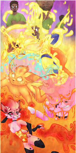 4_arms animal_genitalia animal_vulva anthro breasts brown_eyes canine_genitalia canine_vulva character_transformation clothed clothing digitigrade eye_color_transformation eyewear female fingers fur gender_transformation genitals glasses goo_transformation hair identity_death looking_at_viewer loss_of_self male male/female memory_modification mid_transformation mtf_transformation multi_arm multi_limb nude open_mouth permanent_transformation personality_change plantigrade_to_digitigrade red_eyes smile solo species_transformation tail tf_into_fictional_character transformation vulpine_pussy vulva wearing_glasses eliots_hubris hellaverse helluva_boss mythology queen_bee-lzebub_(helluva_boss) arthropod canid canid_demon canine demon fox human hybrid insect mammal mythological_canine mythological_creature absurd_res digital_media_(artwork) hi_res