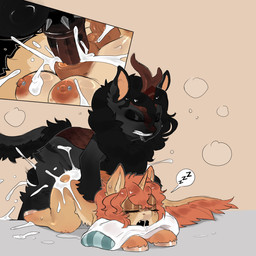 animal_genitalia animal_penis anus black_body black_fur black_hair blush blush_lines bodily_fluids breasts butt clenched_teeth close-up cum cum_drip cum_in_vagina cum_inside cum_on_butt cum_on_ground cum_overflow cum_splatter darkened_anus darkened_genitalia darkened_vulva doggystyle dripping drooling duo ejaculation equine_genitalia equine_penis erection eyes_closed female feral from_behind_position fur genital_fluids genitals hair horn long_hair long_tail male male/female medial_ring nipple_piercing nipples open_mouth orange_hair penetration penis piercing puffy_anus quadruped saliva saliva_string sex short_hair sleep_sex sleeping spotted_areola steamy_breath sweat sweaty_body tail teeth vaginal vaginal_fluids vaginal_penetration yellow_body yellow_fur cold-blooded-twilight mythology equid equine mammal mythological_creature mythological_equine unicorn 1:1 2026 absurd_res hi_res