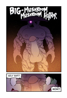 2_mouths anthro balls dialogue erection fungus genitals glans glowing glowing_eyes green_body group humanoid_genitalia humanoid_penis looking_at_genitalia looking_at_penis male male/male multi_mouth muscular mushroom nipples pecs penis profanity purple_eyes purple_glow sharp_teeth shocked speech_bubble spores standing tan_body teeth text trio wide_eyed yellow_body t0l0k mario_bros nintendo azz_(t0l0k) bowen_(t0l0k) fan_character bovid caprine dragon_koopa elemental_creature elemental_humanoid fungi_fauna fungi_humanoid goat humanoid koopa mammal monster mushroom_humanoid scalie comic english_text hi_res
