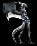 anthro black_body black_scales black_wings bottomless clothed clothing digitigrade ear_frill frill_(anatomy) hoodie horn male membrane_(anatomy) membranous_wings mouth_closed pattern_clothing pattern_hoodie pattern_topwear pupils scales simple_background slit_pupils solo standing striped_clothing striped_hoodie striped_topwear stripes tail tail_frill topwear transparent_background white_frill white_horn white_wings wings yellow_eyes khyaber mythology morghus dragon mythological_creature mythological_scalie scalie 3d_(artwork) alpha_channel digital_media_(artwork) full-length_portrait portrait