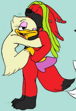 ambiguous_penetration anthro dreadlocks duo eyes_closed feathers female female_penetrated male male/female male_penetrating male_penetrating_female nude open_mouth penetration sex simple_background standing standing_sex reo_grand disney daisy_duck anatid anseriform avian bird canid canine domestic_duck duck fox mammal digital_media_(artwork) flat_colors low_res
