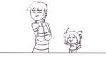 anthro duo eyes_closed happy male animextremex undertale undertale_(series) frisk_(undertale) temmie_(undertale) human mammal tem animated low_res short_playtime