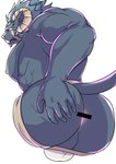 anthro anus blush butt censor_bar horn ineffective_censorship looking_back male muscular muscular_anthro muscular_male pecs perineum presenting presenting_anus scar solo tusks kemonokoko lifewonders tokyo_afterschool_summoners krampus_(tas) monster absurd_res censored hi_res