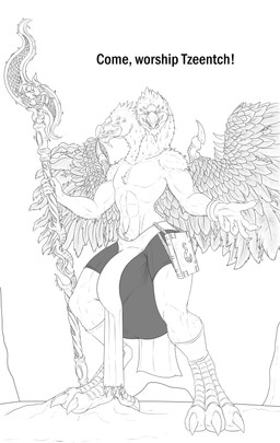 2_heads abs anthro balls beak beckoning big_balls big_bulge big_penis big_tail book bottomwear bracelet bulge claws clothed clothing curvy_figure detailed_bulge dialogue feathered_wings feathers fluffy fluffy_chest genitals gesture grimoire holding_object holding_out_hand holding_staff huge_balls huge_bulge huge_penis hyper hyper_balls hyper_genitalia hyper_penis inviting inviting_viewer jewelry loincloth looking_at_viewer macro macro_focus macro_male male multi_eye multi_head offering_to_viewer paws pecs penis pubes pubes_exposed revealing_outfit scales seductive shorts skimpy solo spread_legs spread_wings spreading staff suggestive tail talking_to_viewer tight_bottomwear tight_bulges tight_clothing tight_shorts tight_underwear tome underwear wide_hips wings conditional_dnp samagthrav2 warhammer_(franchise) lord_of_change_(lukan) tzeentch avian bird chaos_daemon daemon_of_tzeentch demon lord_of_change absurd_res detailed hi_res line_art monochrome