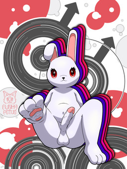3_toes anthro balls belly big_forehead big_penis bisexual_pride_colors erection eyelashes feet foot_fetish foot_focus fur genitals grey_body humanoid_genitalia humanoid_penis lgbt_pride long_ears looking_at_viewer male navel nude one_ear_up pattern_background pawpads paws penis pink_pawpads pride_colors red_eyes simple_background solo sparkles sparkling_eyes toes vein veiny_penis white_body white_fur wrinkled_feet wrinkles funkyfetus lagomorph leporid mammal rabbit 3:4 absurd_res hi_res shaded signature simple_shading