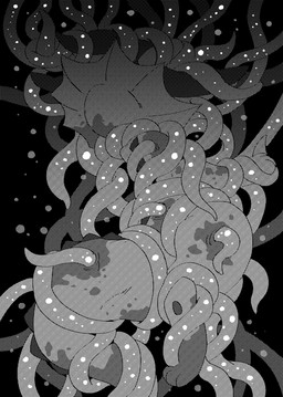 ambiguous_gender bubble corruption feral solo tentacles winte nintendo pokemon eeveelution generation_1_pokemon pokemon_(species) vaporeon dithering monochrome