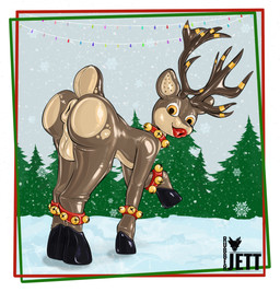 anus backsack balls bdsm bondage bound butt butt_focus drone femboy feral festive fleshlight_gag gag gagged genitals holidays latex lock locked male null penetrable_sex_toy perma permanent puffy_anus sex_toy solo rubberjett christmas jolly deer mammal new_world_deer reindeer hi_res