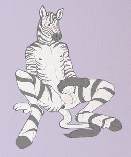animal_genitalia animal_penis anthro anus balls black_body black_fur blush cloven_hooves equine_genitalia equine_penis erection fur genitals holding_penis hooves male male_anthro medial_ring nipples nude nude_anthro nude_male penis puffy_anus simple_background sitting solo spread_legs spreading striped_body striped_fur stripes tail white_body white_fur themutt zander_(thaine) equid equine mammal zebra 2014 5:6 hi_res